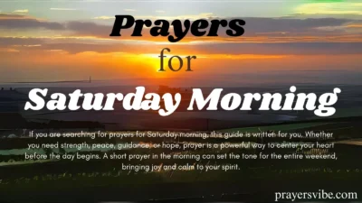 Prayers for Saturday Morning