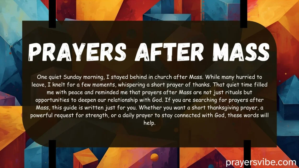 Prayers After Mass