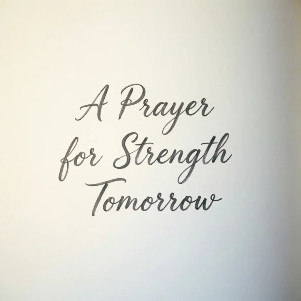 A Prayer for Strength Tomorrow