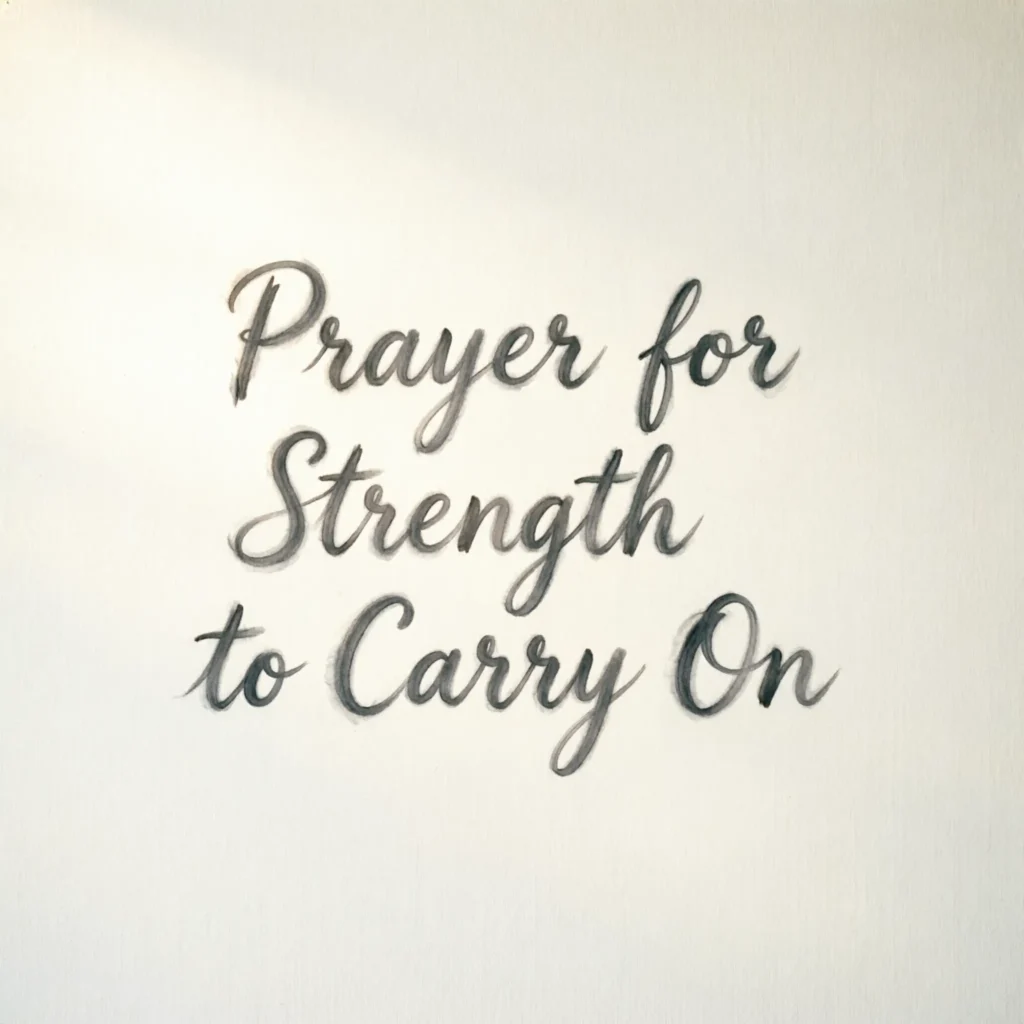 Prayer for Strength to Carry On