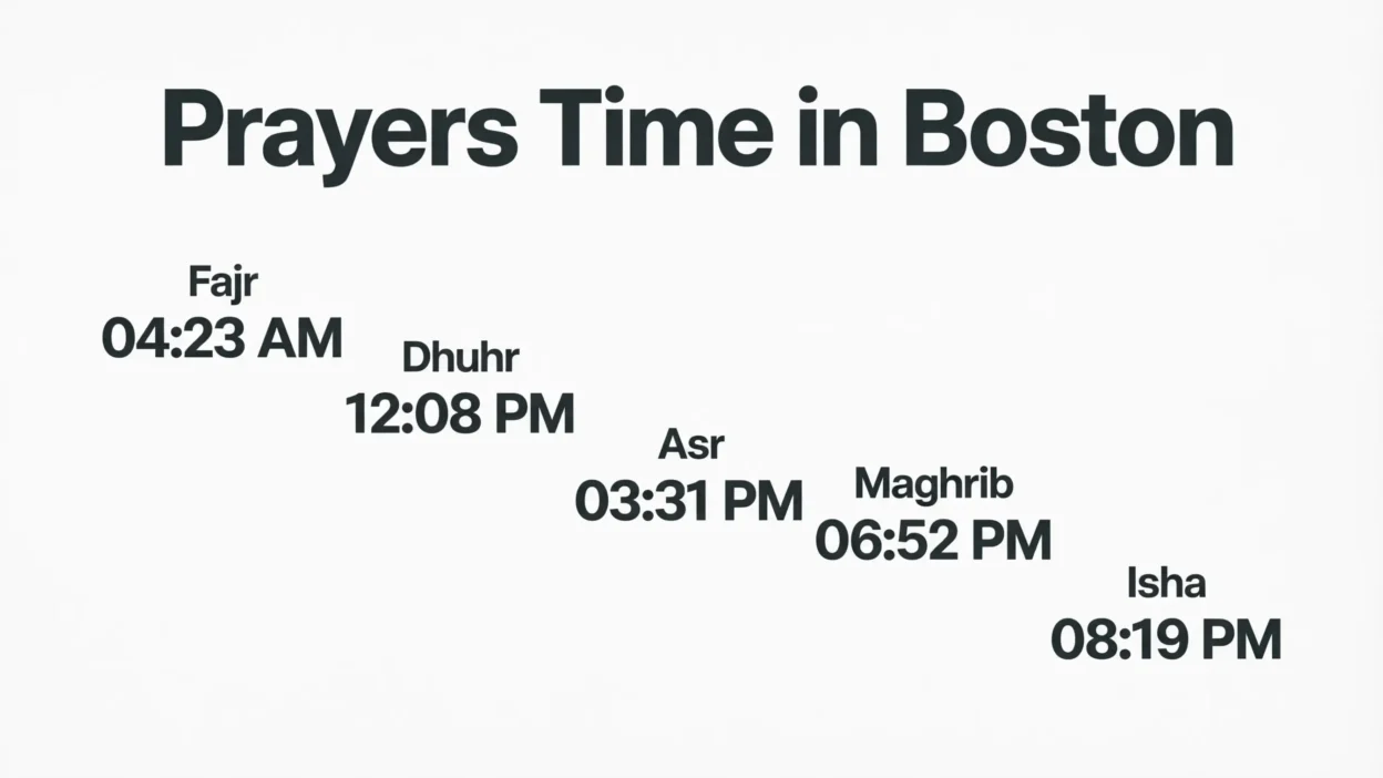 Prayers Time in Boston