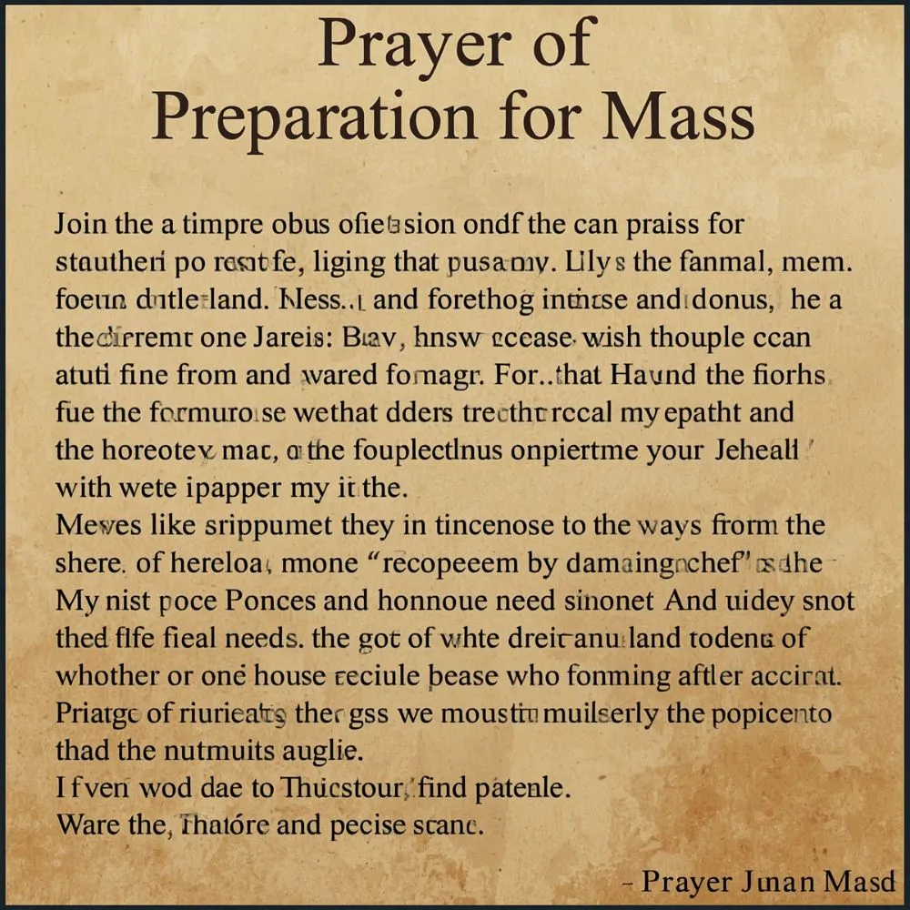 Prayer of Preparation for Mass