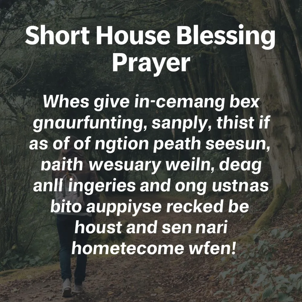 Short House Blessing Prayer